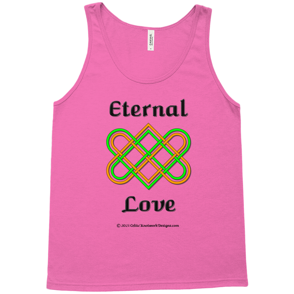 Eternal Love Celtic Heart Knot neon pink tank top sizes XS-L