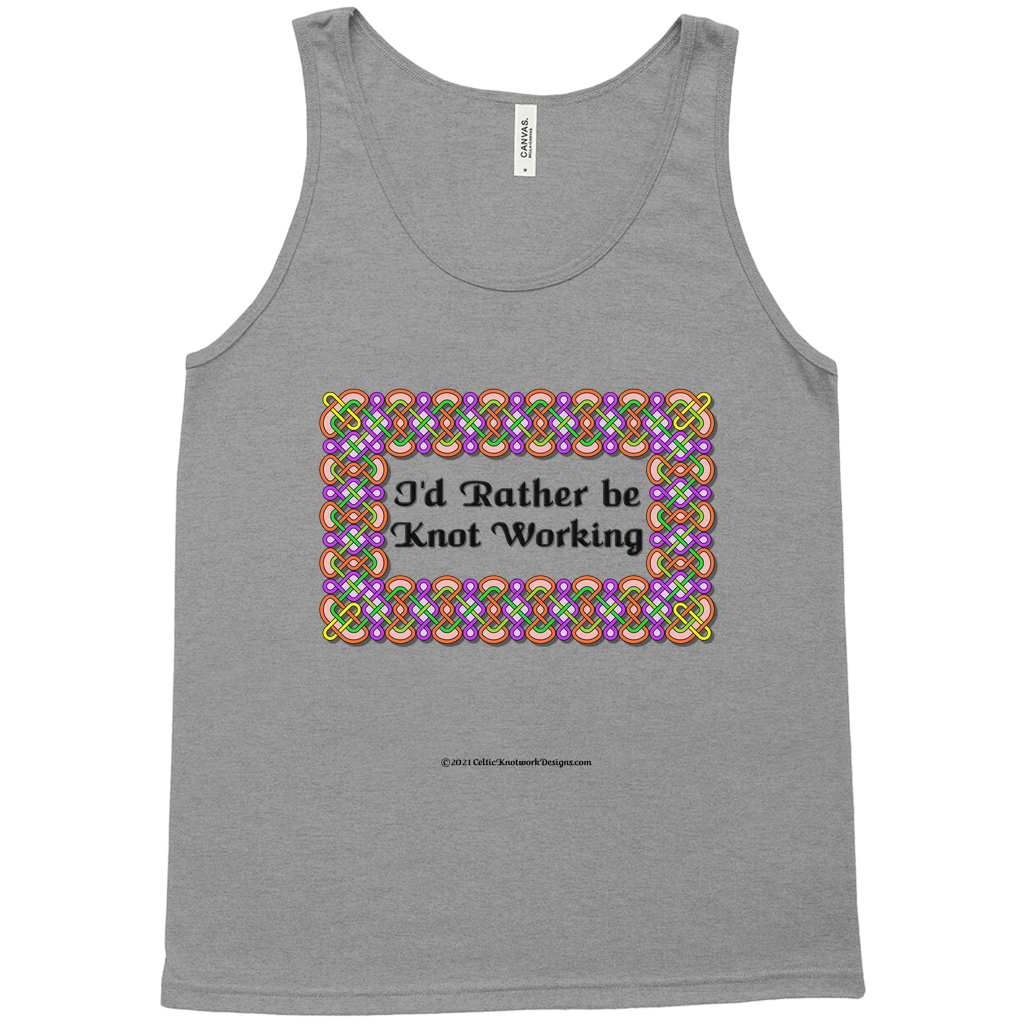 I'd Rather be Knot Working Celtic Knotwork Frame grey tri-blend tank top XS-L