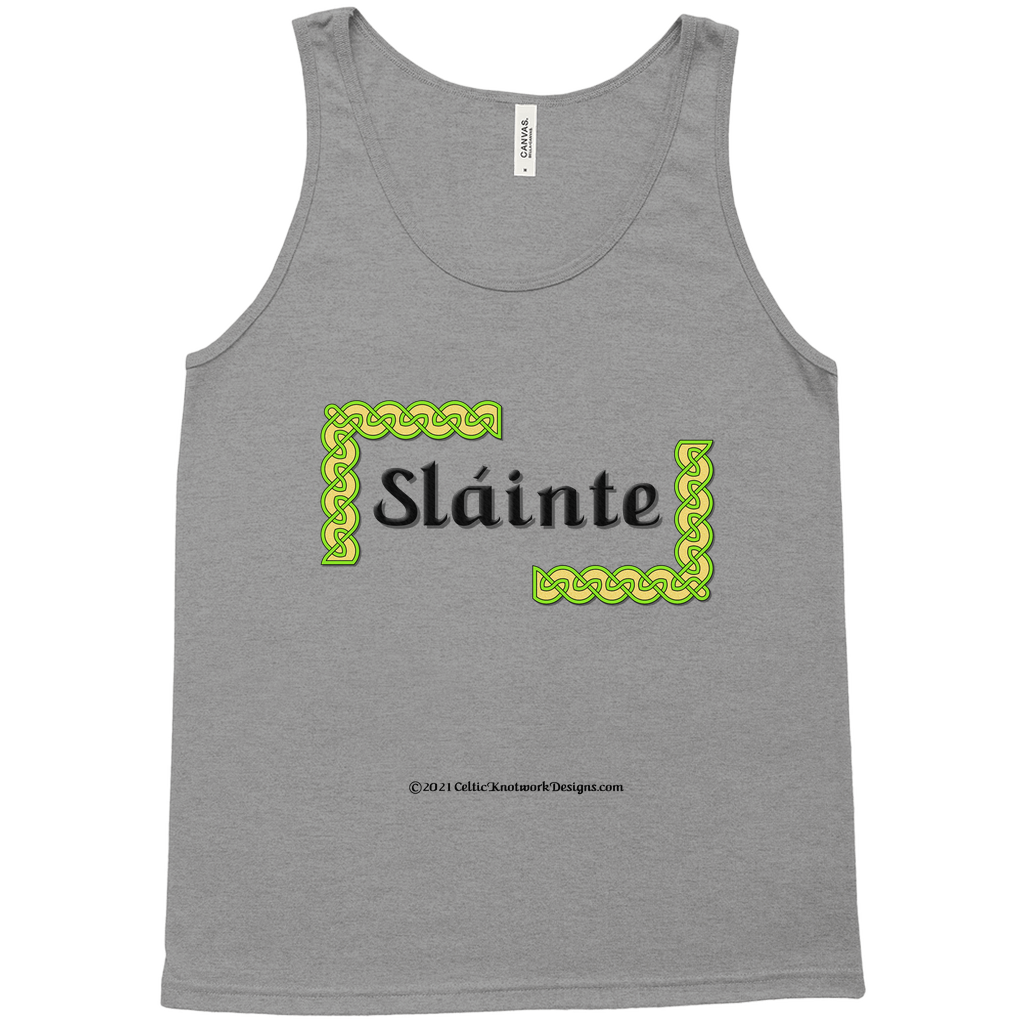 Slainte Celtic Knots grey tri-blend tank top sizes XS-L