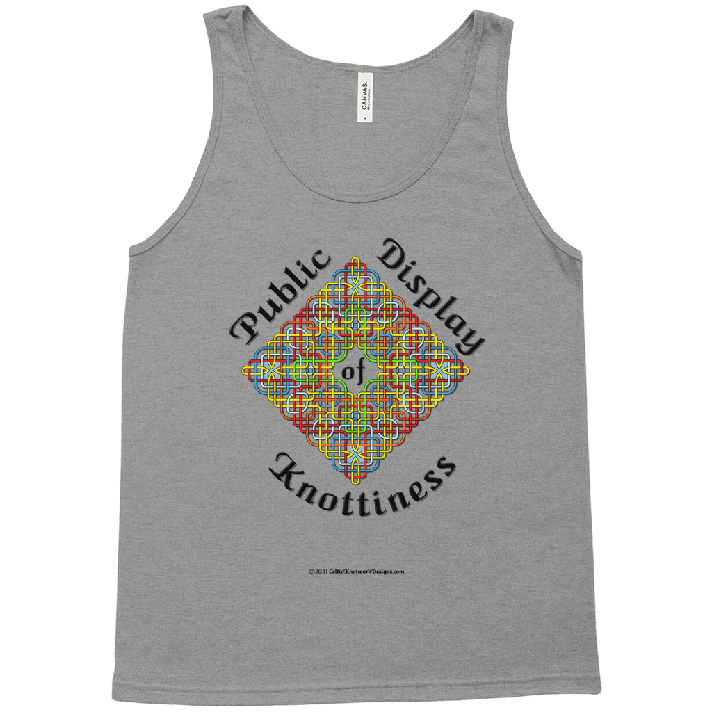 Public Display of Knottiness Celtic Knotwork Frame grey tri-blend tank top sizes XL - 2XL