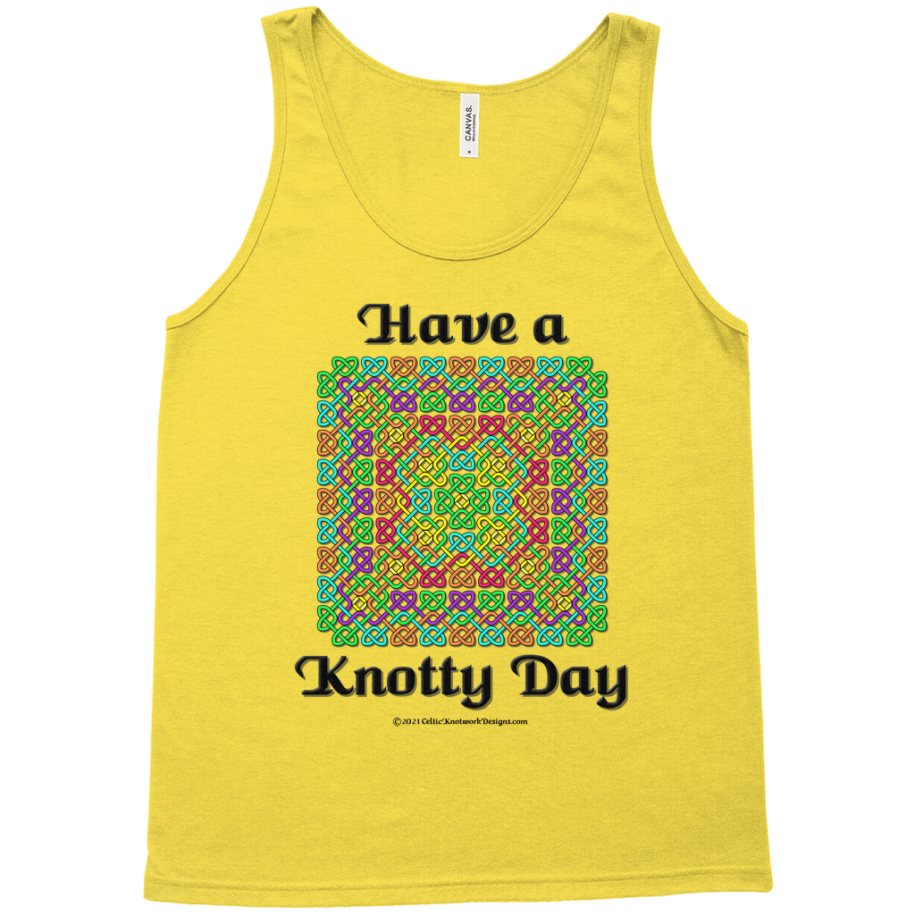 Have a Knotty Day Celtic Knotwork Panel gold tank top sizes XS-L