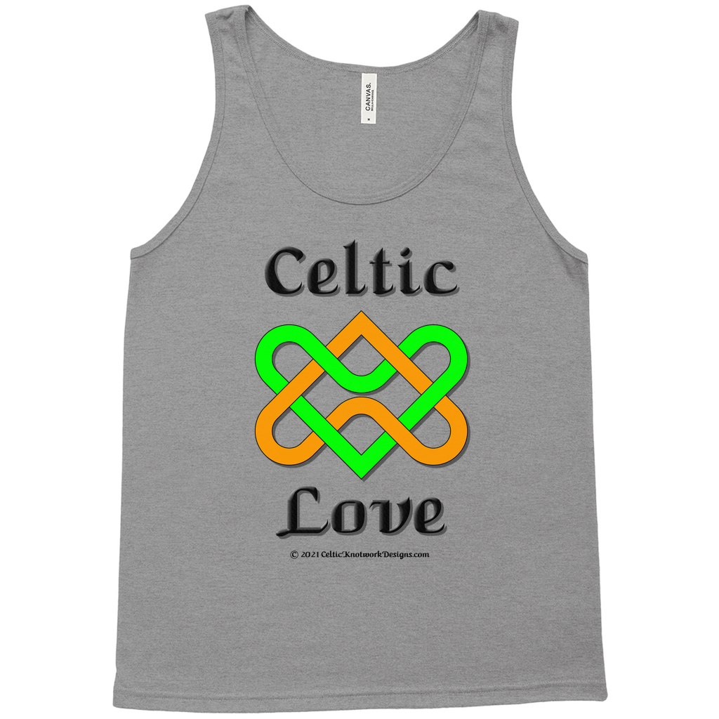 Celtic Love Heart Knot grey tri-blend tank top sizes XL-2XL