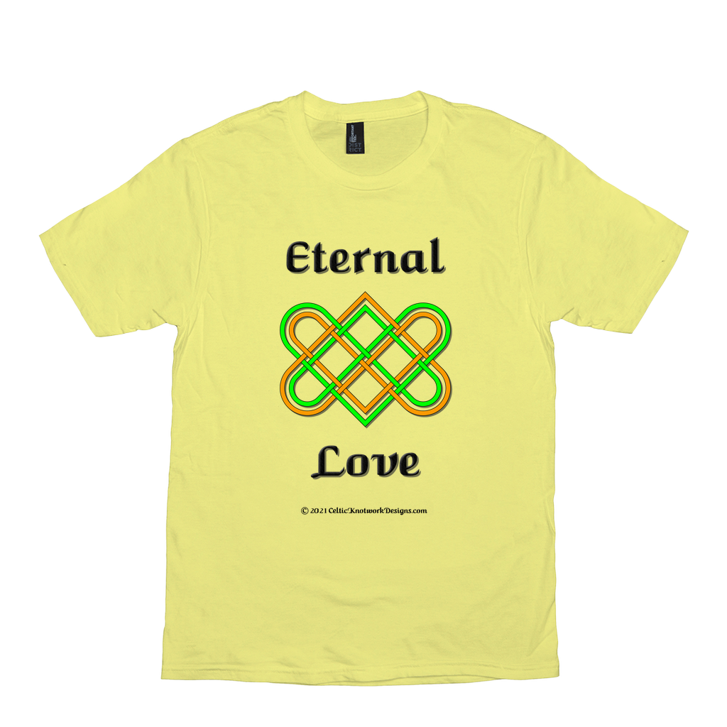 Eternal Love Celtic Heart Knot lemon yellow T-shirt sizes XS-S