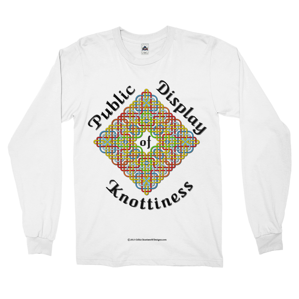 Public Display of Knottiness Celtic Knotwork Frame white long sleeve shirt