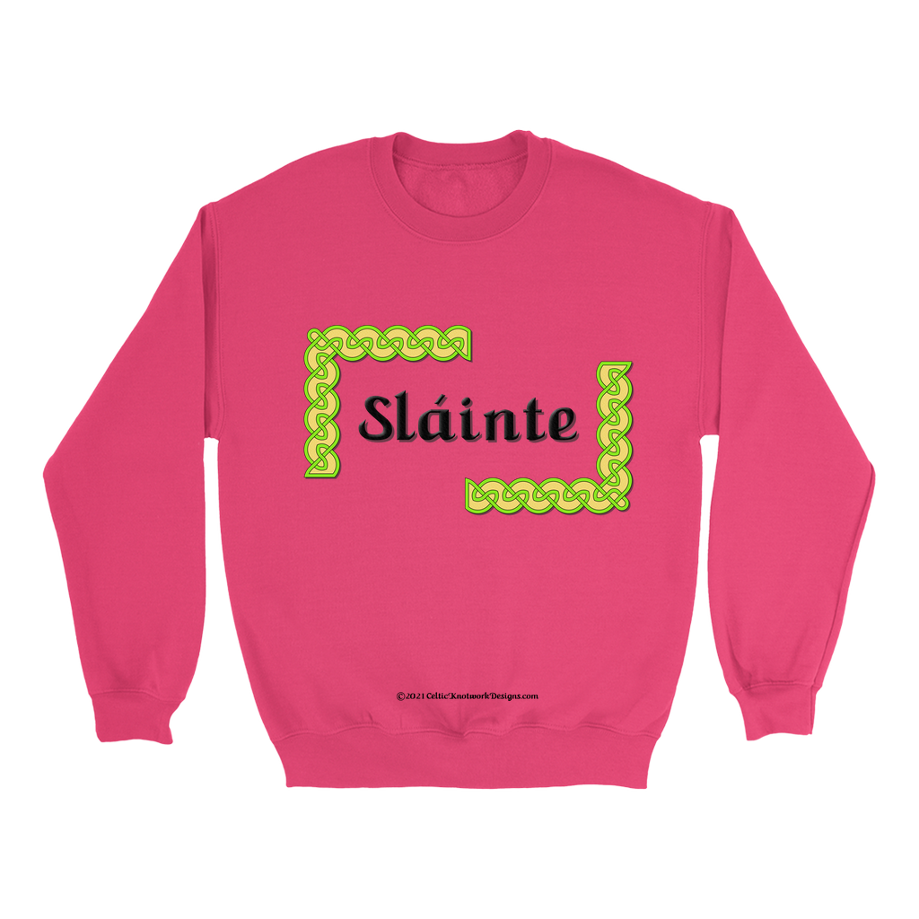 Slainte Celtic Knots heliconia sweatshirt