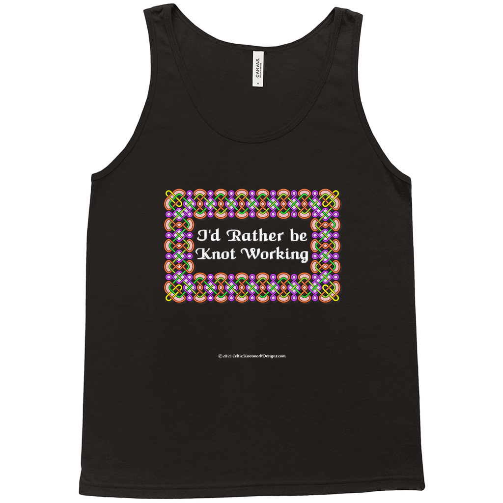 I'd Rather be Knot Working Celtic Knotwork Frame black tank top XL-2XL