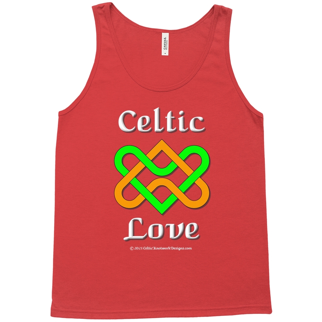 Celtic Love Heart Knot red tank top sizes XL-2XL