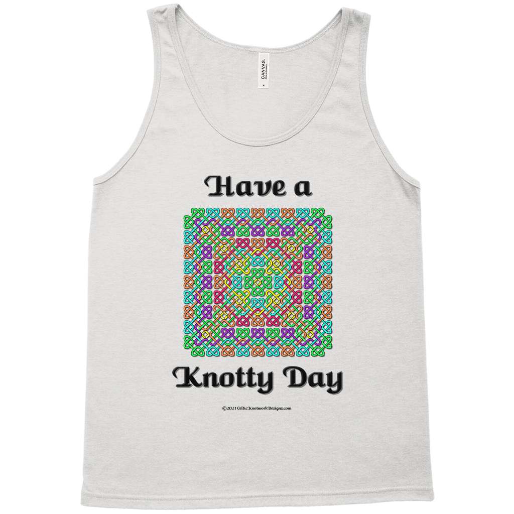 Have a Knotty Day Celtic Knotwork Panel silver tank top sizes XL-2XL
