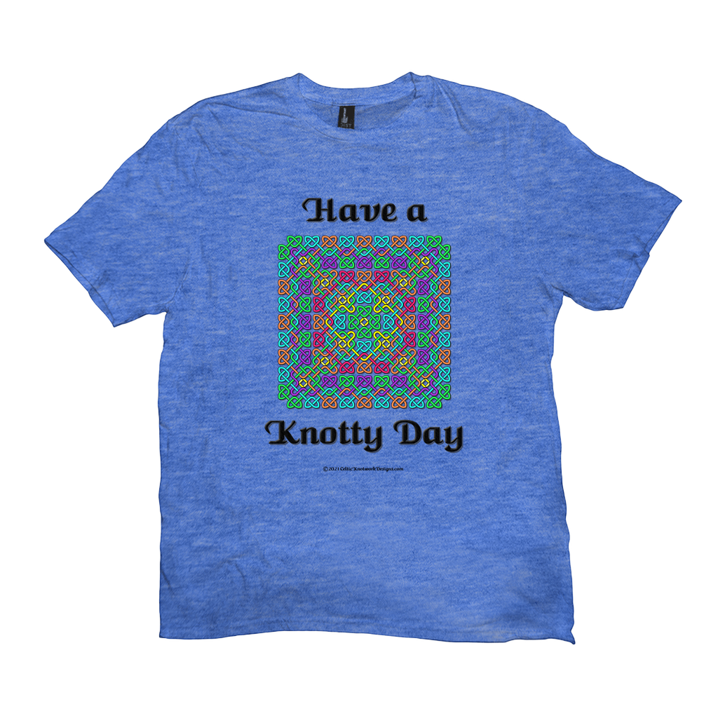 Have a Knotty Day Celtic Knotwork Panel heather royal t-shirts sizes XL-4XL