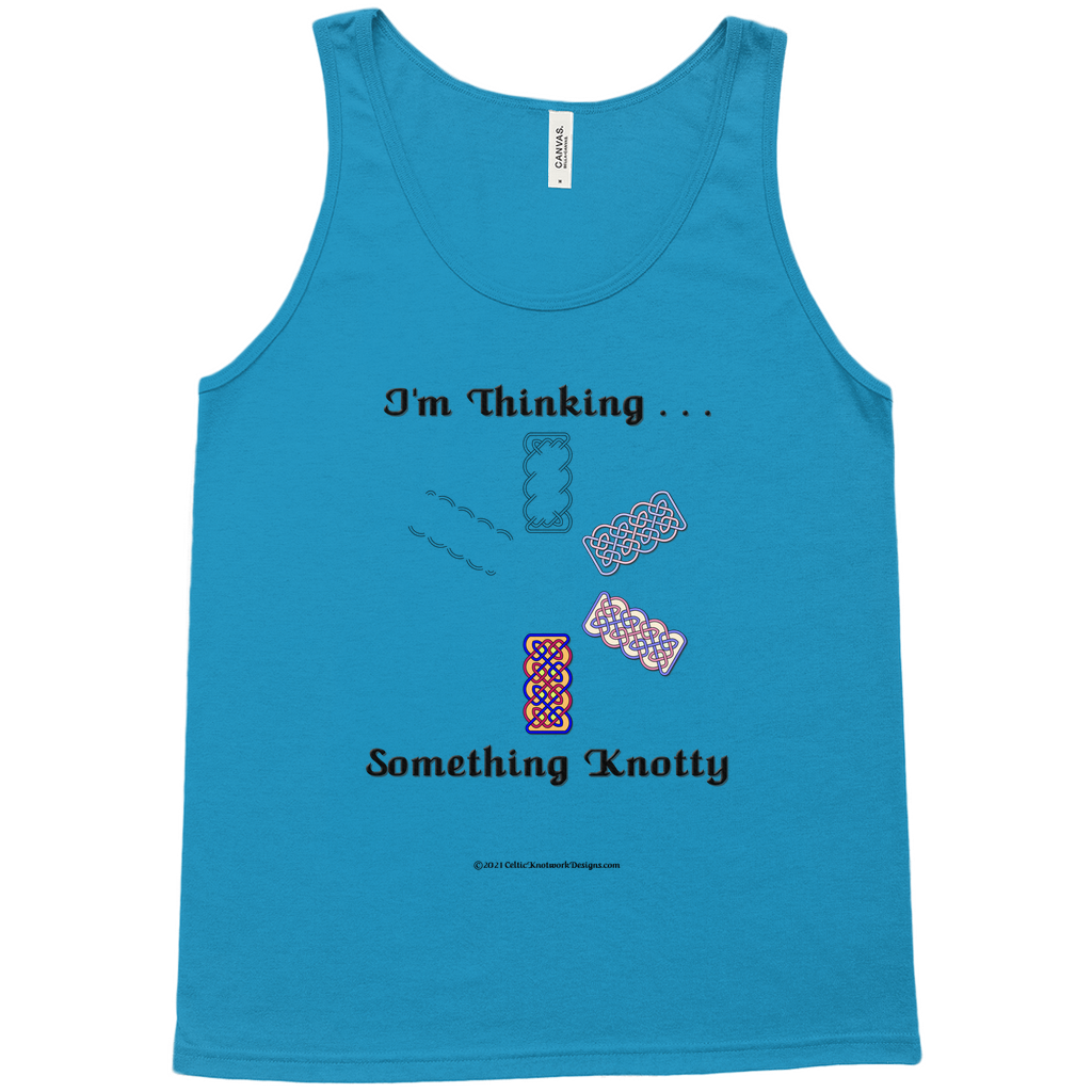 I'm Thinking Something Knotty Celtic Knotwork neon blue tank top sizes XL - 2XL