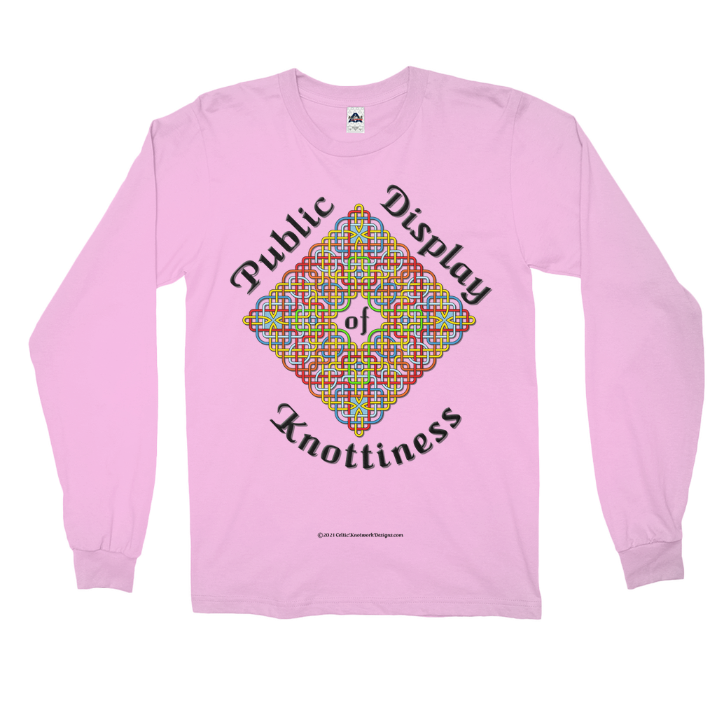Public Display of Knottiness Celtic Knotwork Frame pink long sleeve shirt