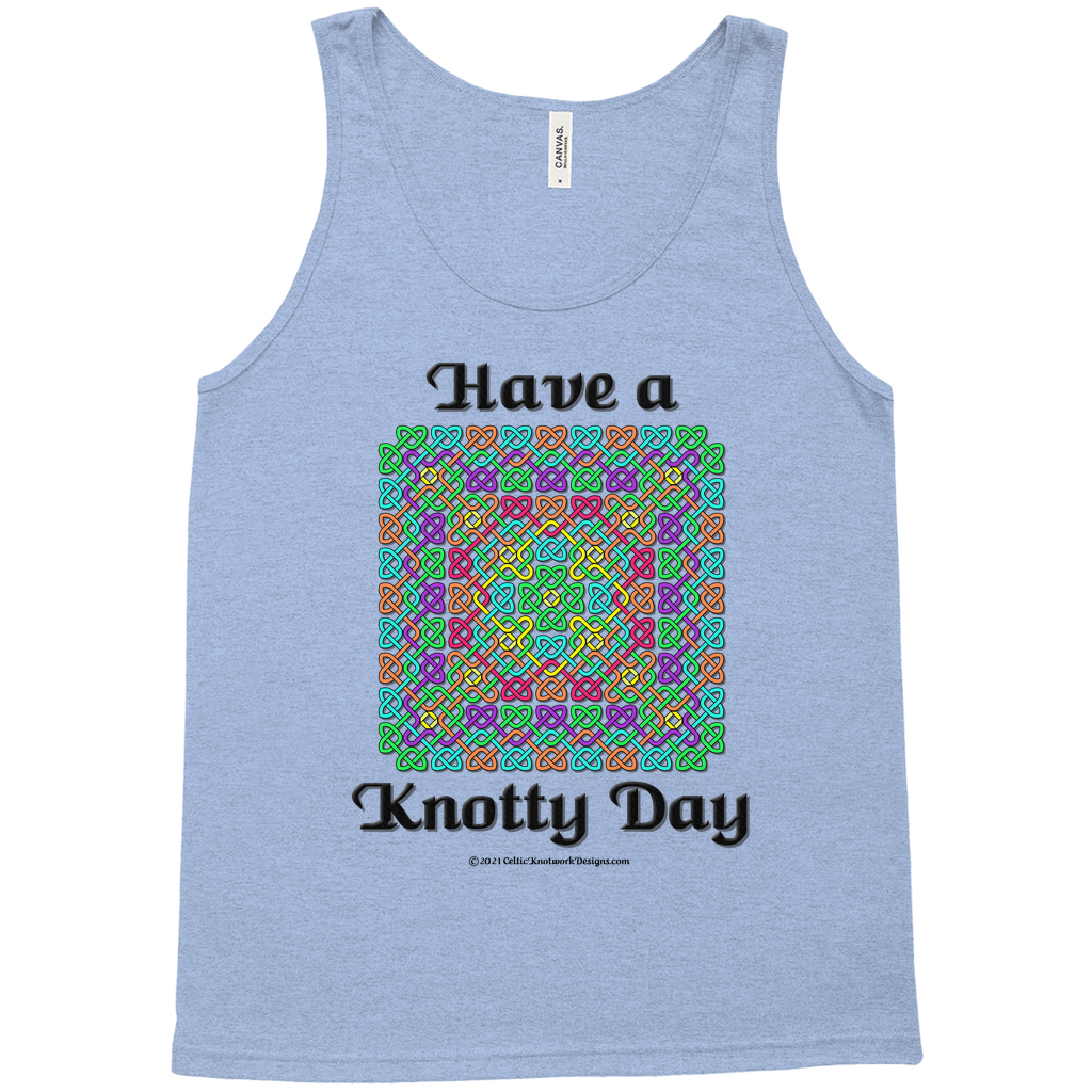 Have a Knotty Day Celtic Knotwork Panel blue tri-blend tank top sizes XS-L