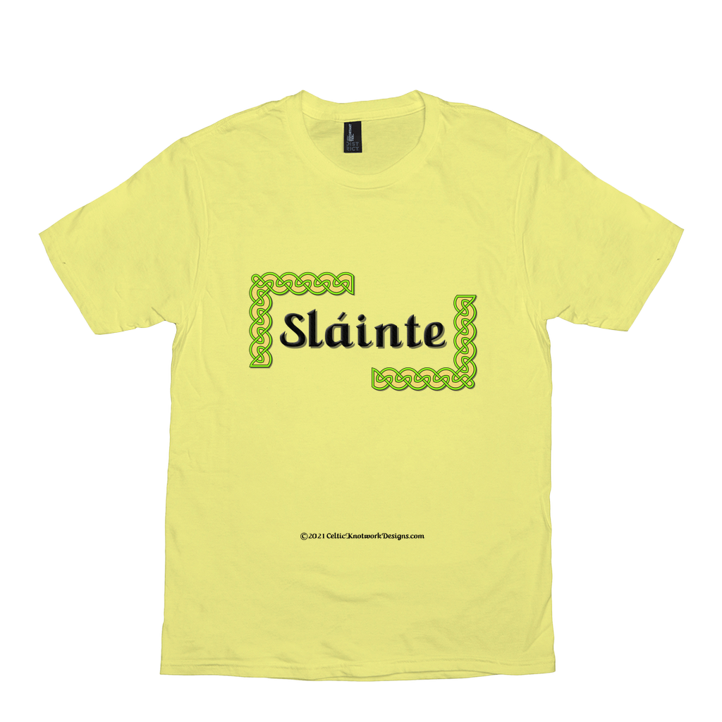 Slainte Celtic Knots lemon yellow t-shirt size XS-S