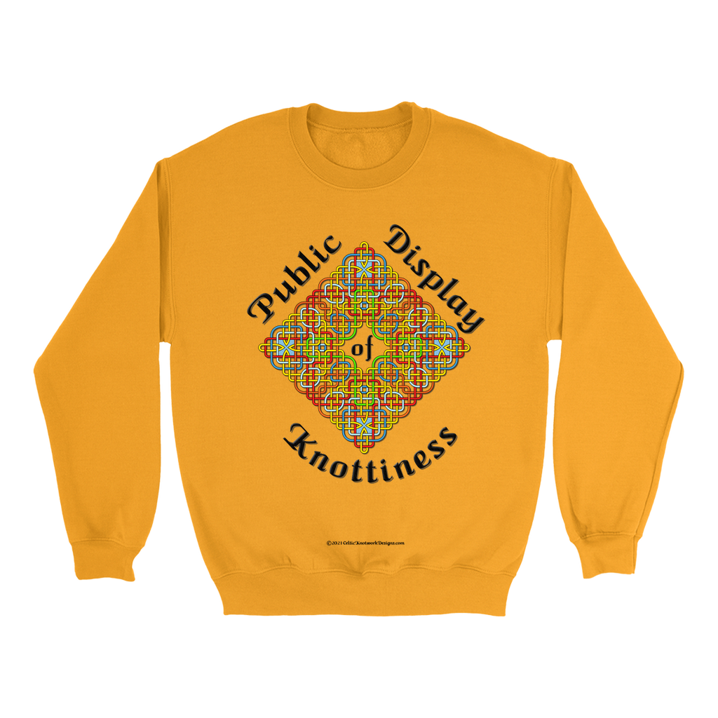 Public Display of Knottiness Celtic Frame gold sweatshirt