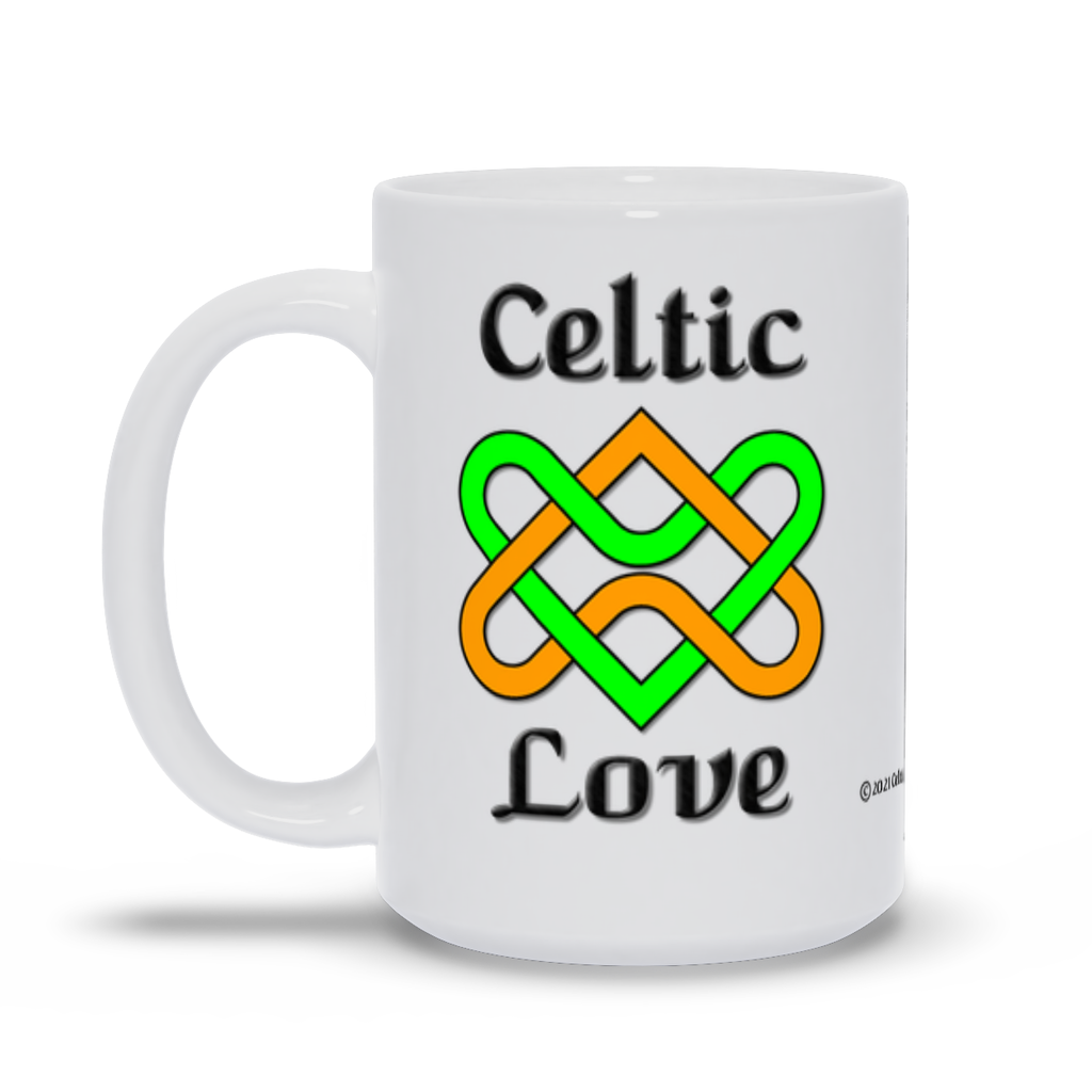 Celtic Love Heart Knot 15 oz. coffee mug left side