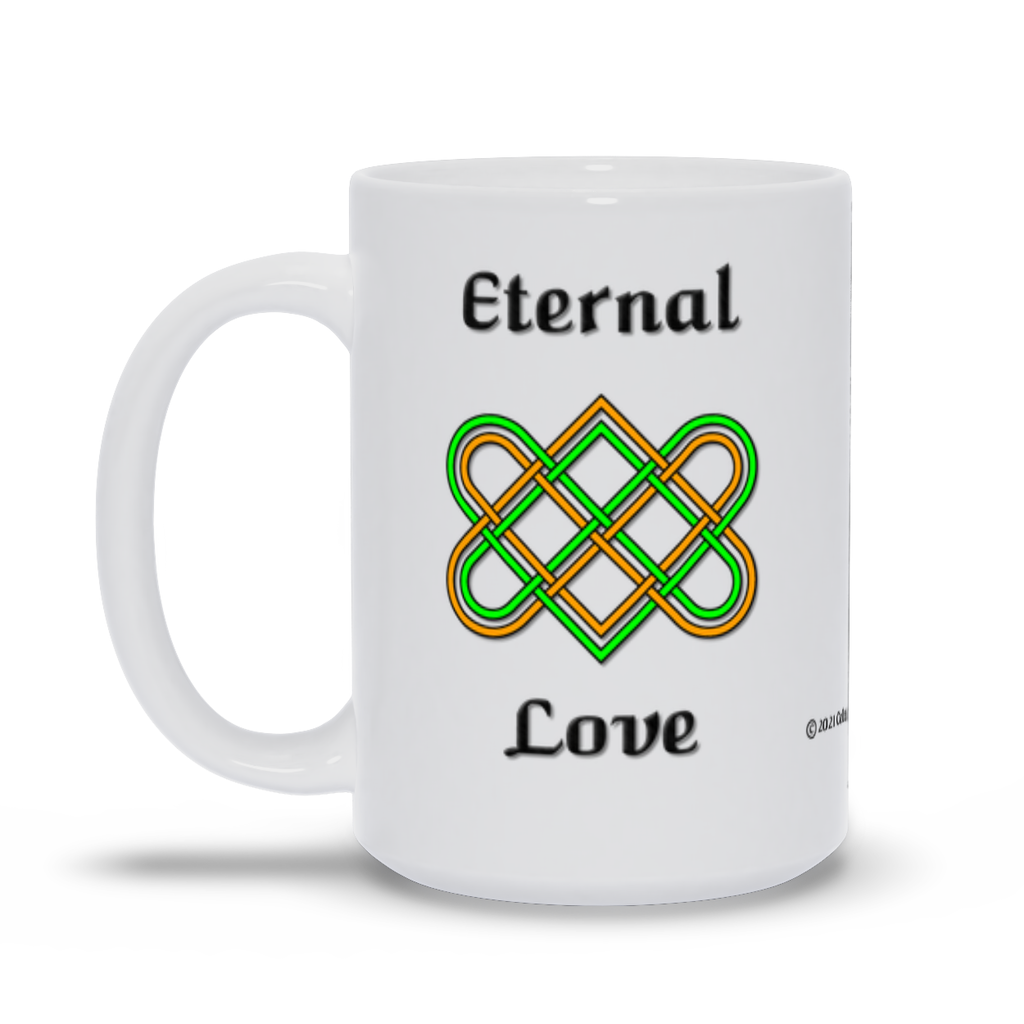 Eternal Love Celtic Heart Knot 15 oz. coffee mug left side
