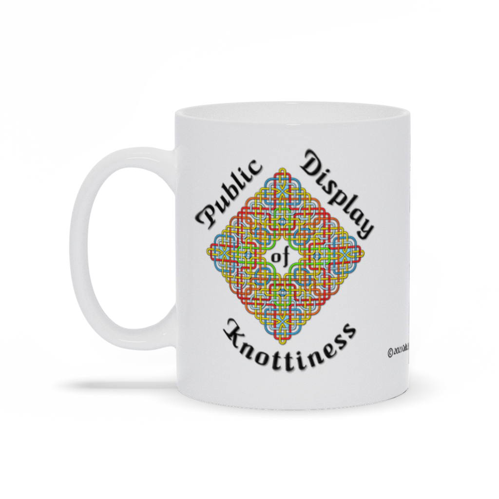 Public Display of Knottiness Celtic Knotwork Frame 11 oz. coffee mug left side