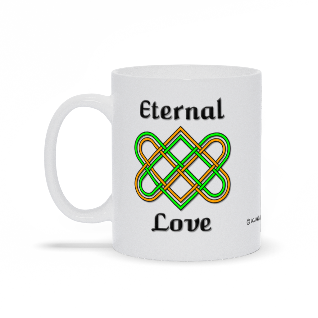 Eternal Love Celtic Heart Knot 11 oz. coffee mug left side