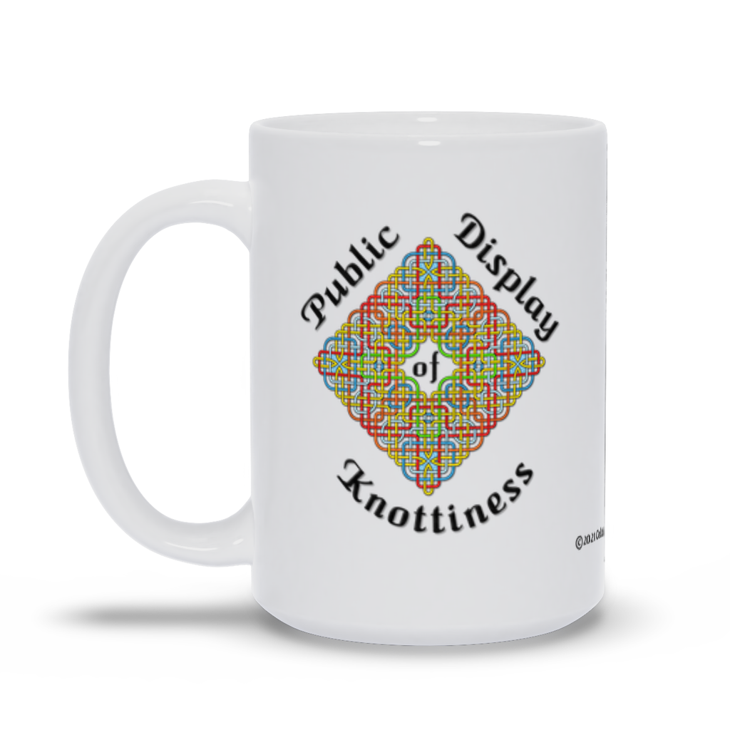 Public Display of Knottiness Celtic Knotwork Frame 15 oz. coffee mug left side