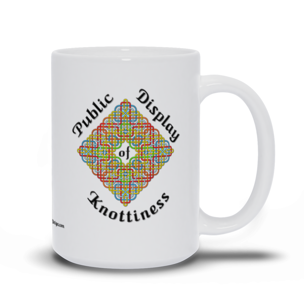 Public Display of Knottiness Celtic Knotwork Frame 15 oz. coffee mug right side