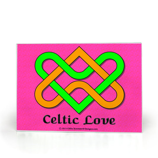 Celtic Love Heart Knot glass cutting board front