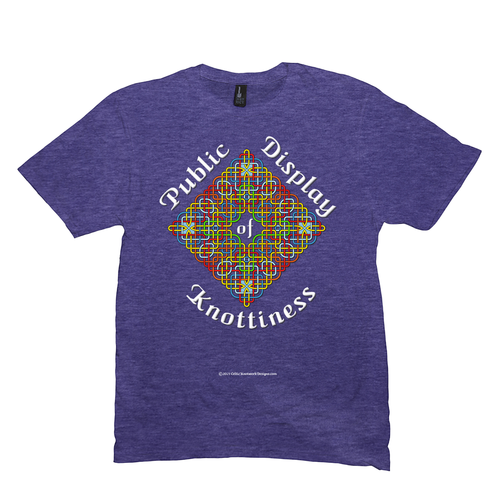 Public Display of Knottiness Celtic Knotwork Frame heather purple T-shirt size M - L