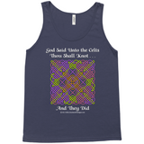 God Said Unto the Celts, Thou Shall Knot . . . And They Did Celtic Knotwork Panel navy tank top sizes XS-L
