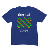 Eternal Love Celtic Heart Knot royal blue T-shirt sizes M-L