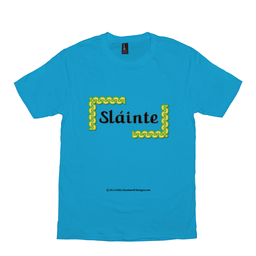 Slainte Celtic Knots light turquoise t-shirt size XS-S