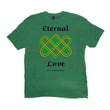 Eternal Love Celtic Heart Knot heather green t-shirt