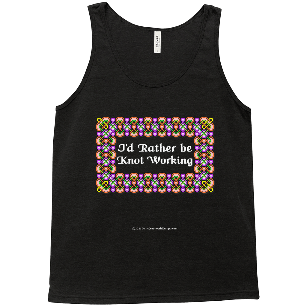 I'd Rather be Knot Working Celtic Knotwork Frame black heather tank top XS-L
