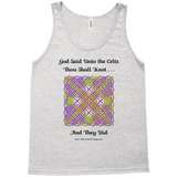 God Said Unto the Celts, Thou Shall Knot . . . And They Did Celtic Knotwork Panel athletic heather tank top sizes XL-2XL