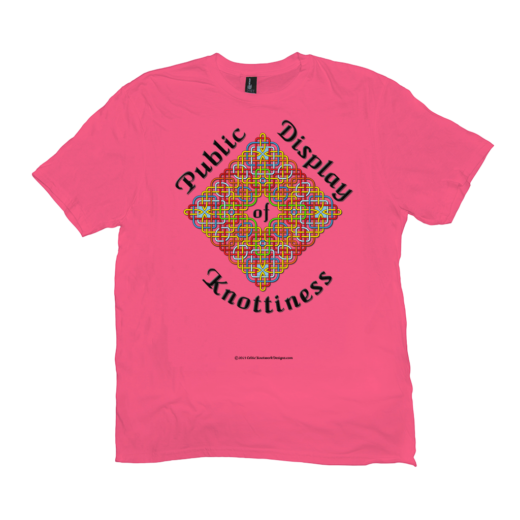 Public Display of Knottiness Celtic Knotwork Frame neon pink T-shirt sizes XL - 4XL