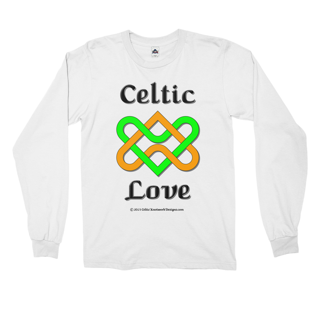 Celtic Love Heart Knot white long sleeve shirt