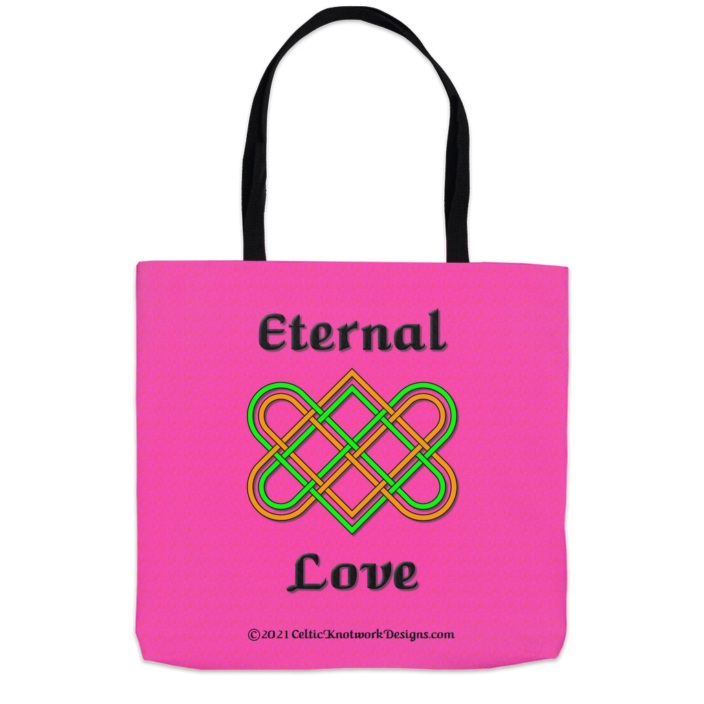 Eternal Love Celtic Heart Knot 18 x 18 tote bag back