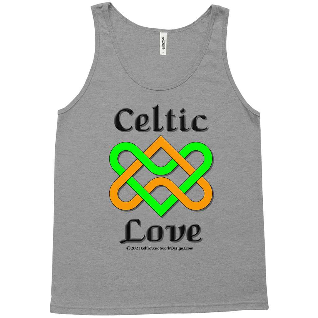 Celtic Love Heart Knot grey tri-blend tank top sizes XS-L