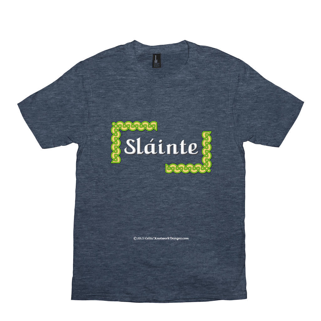 Slainte Celtic Knots heather navy t-shirt size XS-S