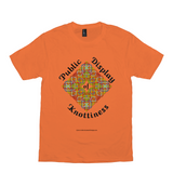 Public Display of Knottiness Celtic Knotwork Frame orange T-shirt size XS - S