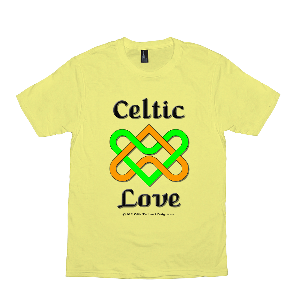 Celtic Love Heart Knot lemon yellow T-Shirt sizes XS-S