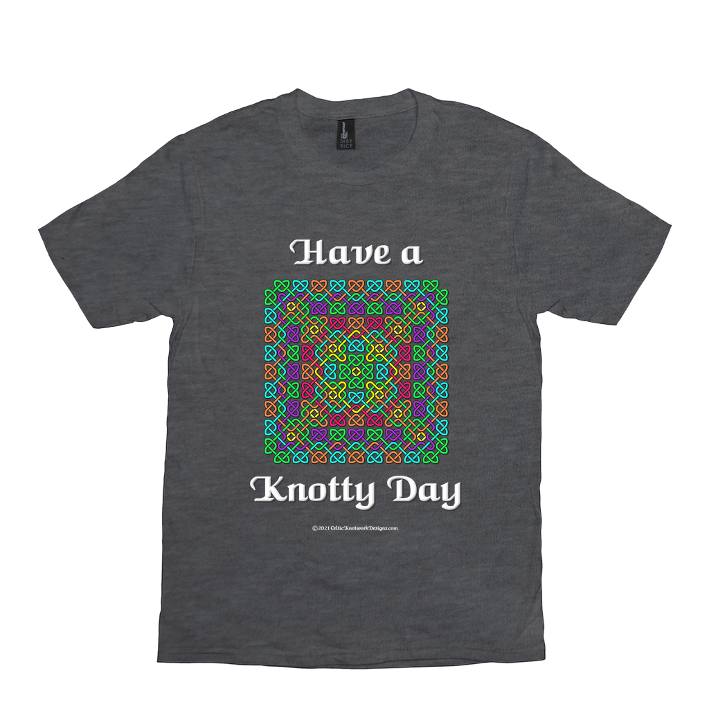 Have a Knotty Day Celtic Knotwork Panel heather charcoal t-shirt sizes XS-S