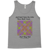 God Said Unto the Celts, Thou Shall Knot . . . And They Did Celtic Knotwork Panel grey tri-blend tank top sizes XS-L