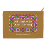 I'd Rather be Knot Working Celtic Knotwork Frame 12.5 x 8.5 flat accessory pouch with white zipper back