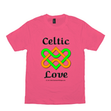 Celtic Love Heart Knot neon pink T-Shirt sizes XS-S