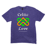 Celtic Love Heart Knot heather purple T-Shirt sizes M-L