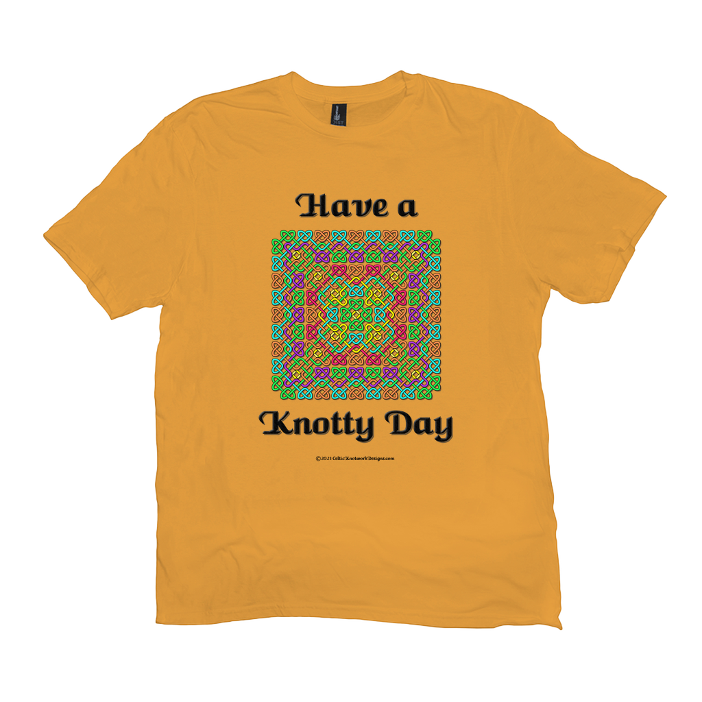 Have a Knotty Day Celtic Knotwork Panel gold t-shirts sizes XL-4XL