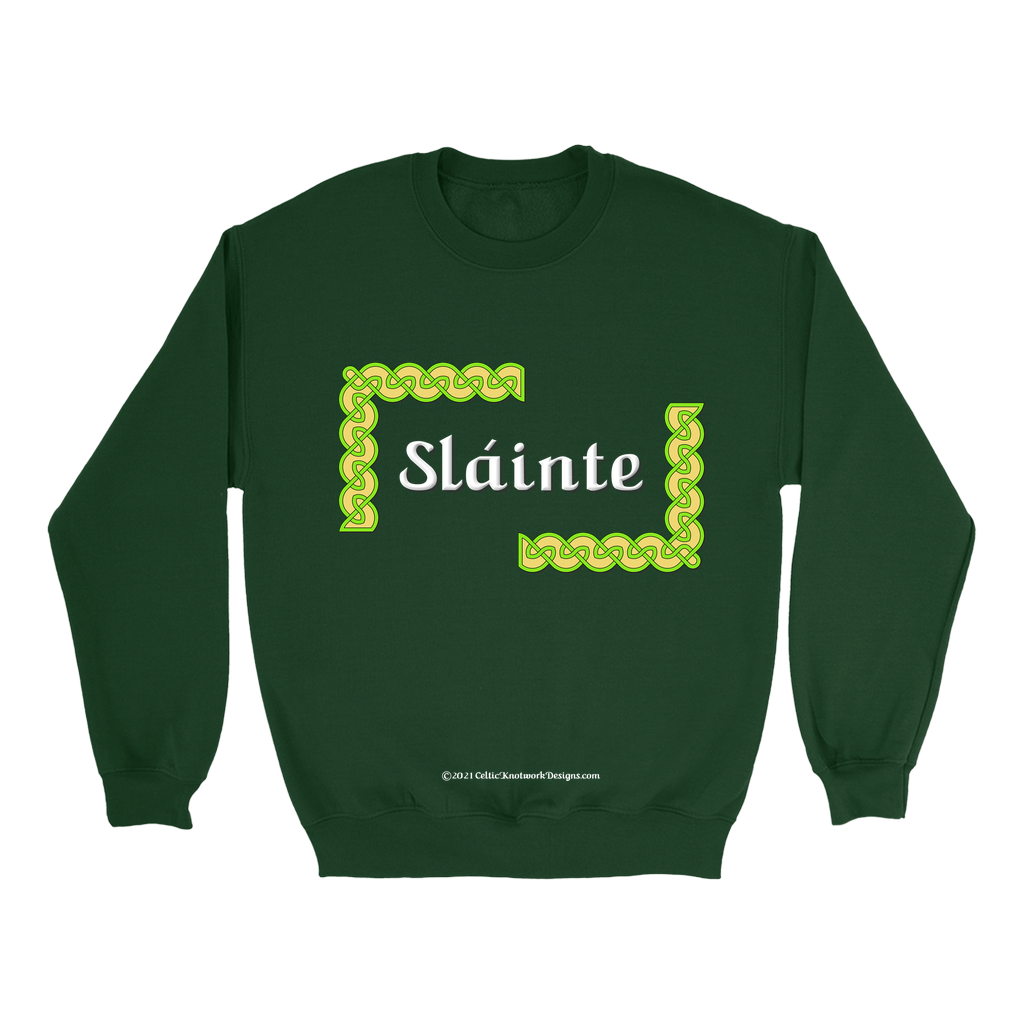 Slainte Celtic Knots forest green sweatshirt