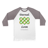 Eternal Love Celtic Heart white with asphalt 3/4 sleeve baseball shirt