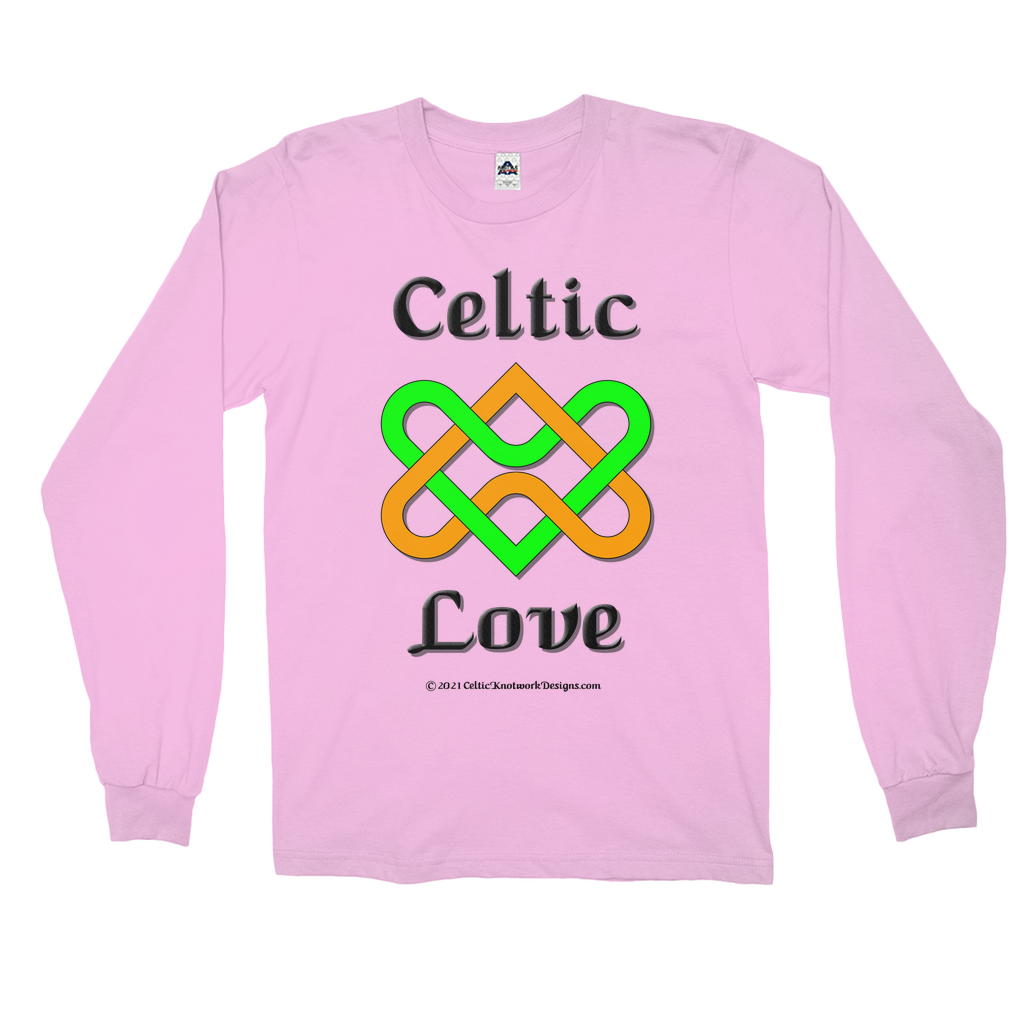 Celtic Love Heart Knot pink long sleeve shirt