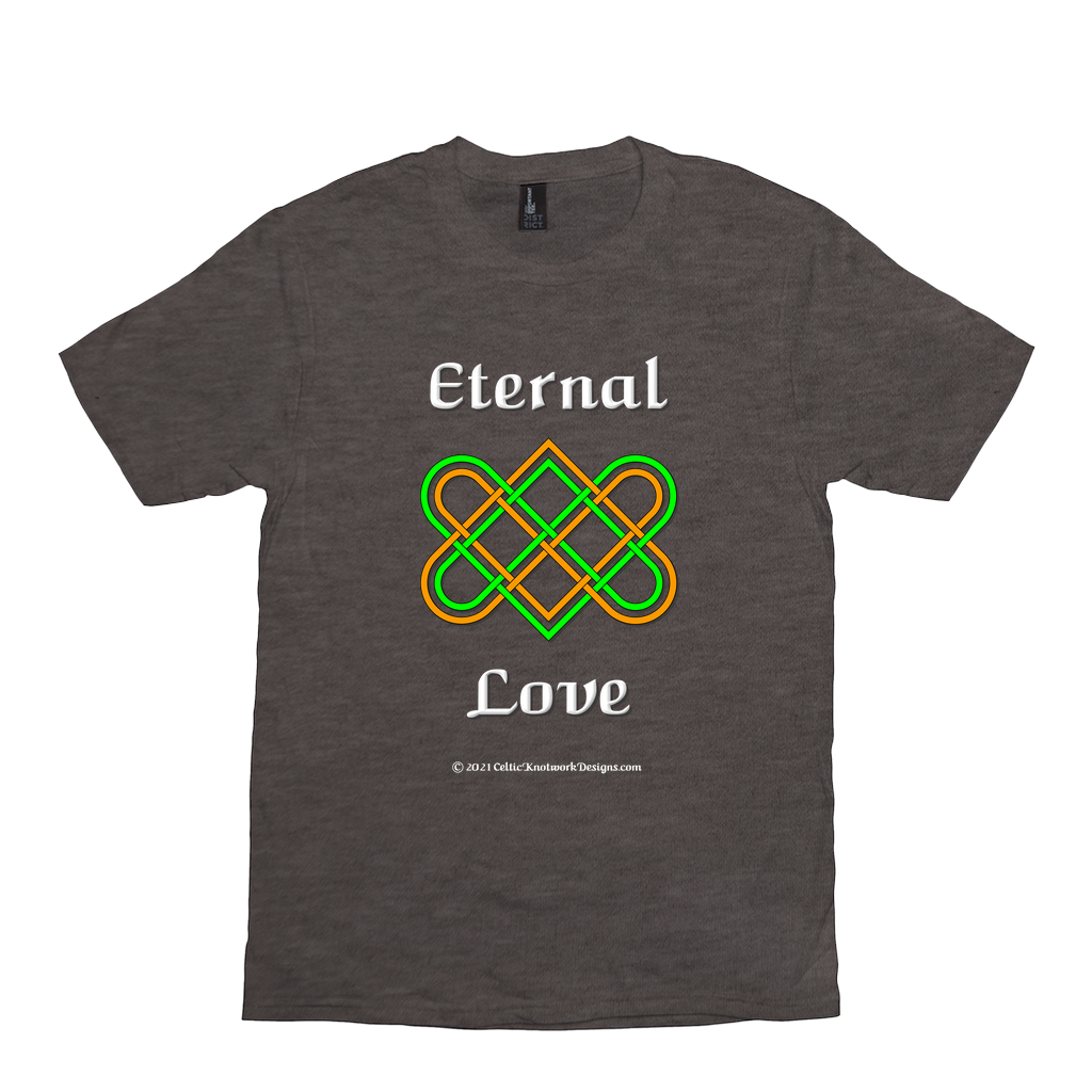 Eternal Love Celtic Heart Knot heather brown T-shirt sizes XS-S