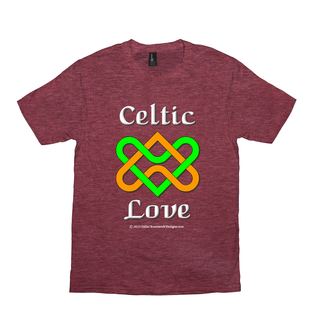 Celtic Love Heart Knot heather red T-Shirt sizes XS-S
